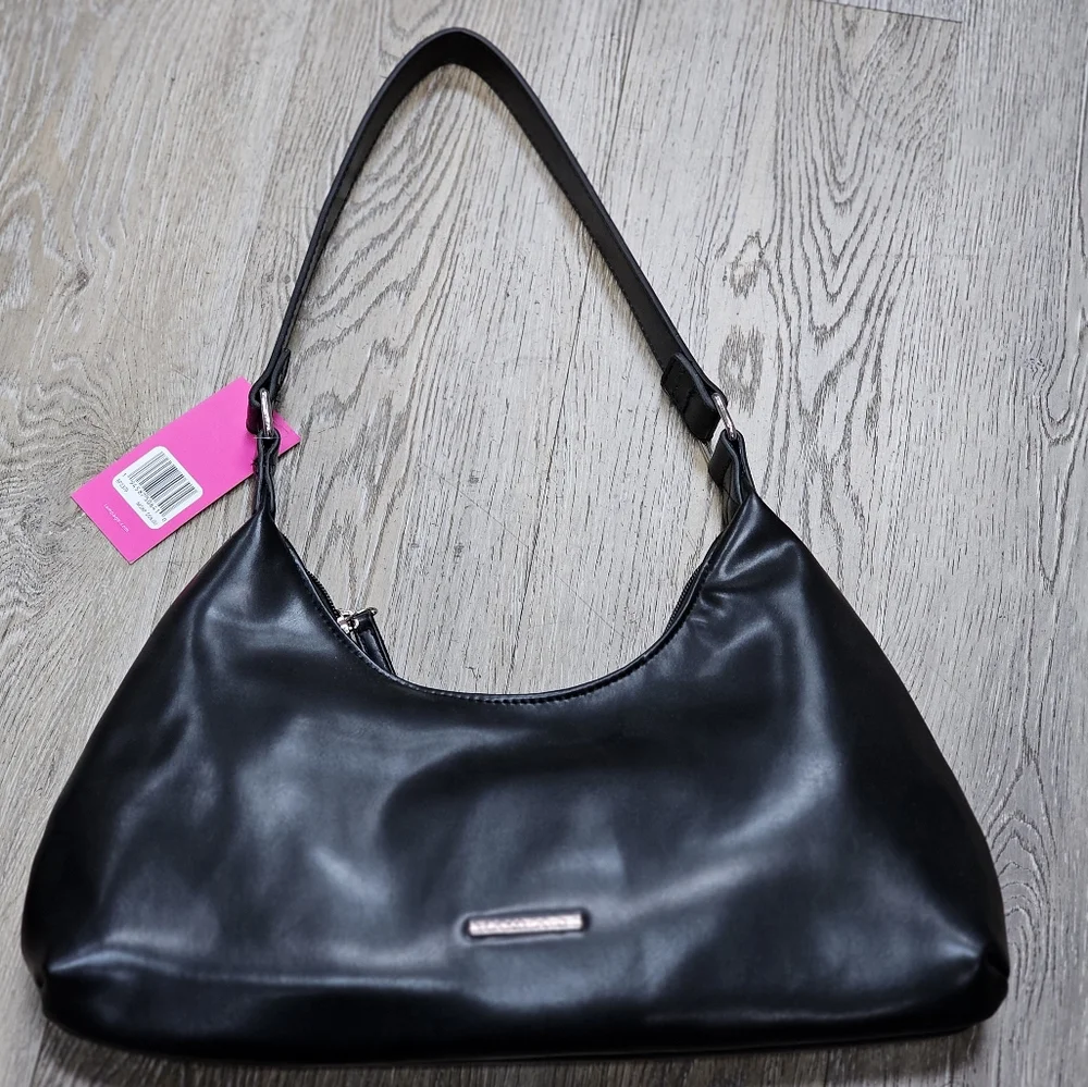 Rampage Black Structured Hobo Classic 90s Style Shoulder Bag NWT